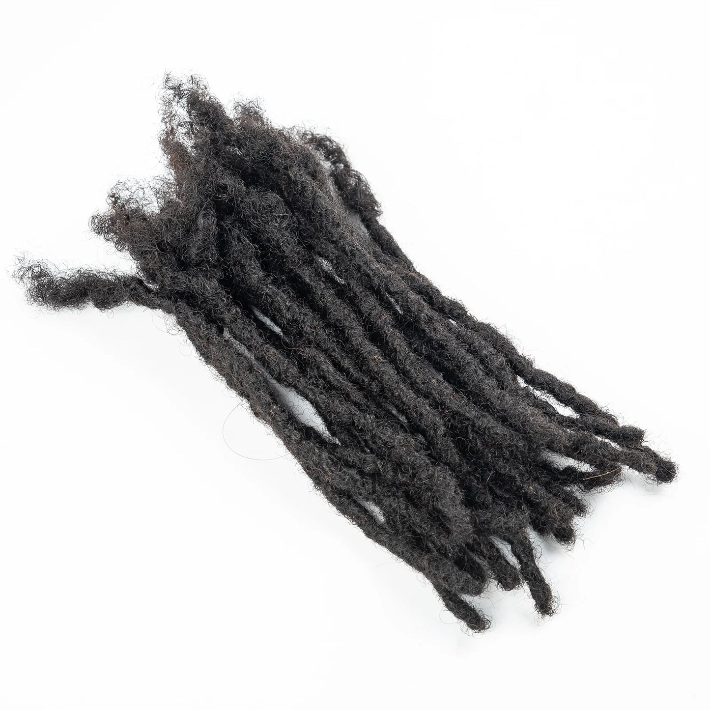 Loc Extension Human Hair 0.6cm Width 8inch 50 Strands Handmade Dreadlock Inter Extension Human Hair for Women/Men/Kids