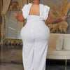 Plus Size Women Clothes Jumpsuit Summer Clothes Black Urban Leisure Bodysuit New 2024 Wide Leg Jumpsuit Wholesale Dropshipping