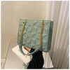 Ladies Fashion Large Capacity Chain Bag Retro Square Tote Bag Diamond Texture Shoulder Crossbody Daily Hundred Underarm Handbag