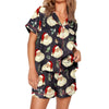Nutcracker Pajamas Women Christmas Pajama Set Short Sleeve Tops+Elastic Waist Shorts Santa Claus Avatar Print Sleepwear Outfits
