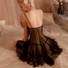 Sexy Elegant Lingerie Nightgowns Perspective Women Elegant Nightwear Lace Trim Sleepwear Woman Sleeveless Suspender Nightdress