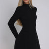 Mozision Long Sleeve Backless Sexy Mini Dress For Women Autumn Winter New O Neck High Waist A-line Club Party Sexy Dress Elegant