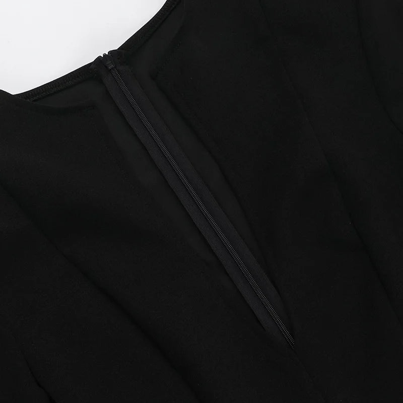 Sexy Fitted V-Neck Long-Sleeve Dress Elegant Solid Color High-Waist Pencil Skirt New Stylish Autumn/Winter Women's Banquet Dress