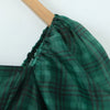 2024 Sweet Green Gingham Plaid Organza Ball Gown Dress Puff Sleeve Retro Women Swing Short Princess Robe Fairy Cake Vestidos