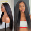 250% 13x6 hd lace frontal kinky straight human hair wigs For Women Glueless Brazilian 13x4 Yaki Straight lace front Wig On Sale