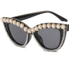 Flower Cat Eye Retro Rhinestones Sun Glasses for Women Elegant Fashion Men Trend Brand Designer Outdoor Party Shades Eyewear