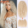 FASHION IDOL 200g 3pcs Afro Kinky Curly Braiding Hair Synthetic Crochet Hair 18 Inch Ombre Brown Passion Twist Hair Extensions