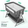 Baby Bassinet, Beside Sleeper for Baby Easy Folding Bedside Bassinet with Storage Basket and Wheels to Reduce Mom's Fatigue