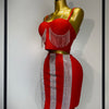 Women Sexy Sling Backless Tassels Bandage Skirt Two Piece Set 2025 Knitted Celebrity Elegant Evening Luxury Birthday Dresses