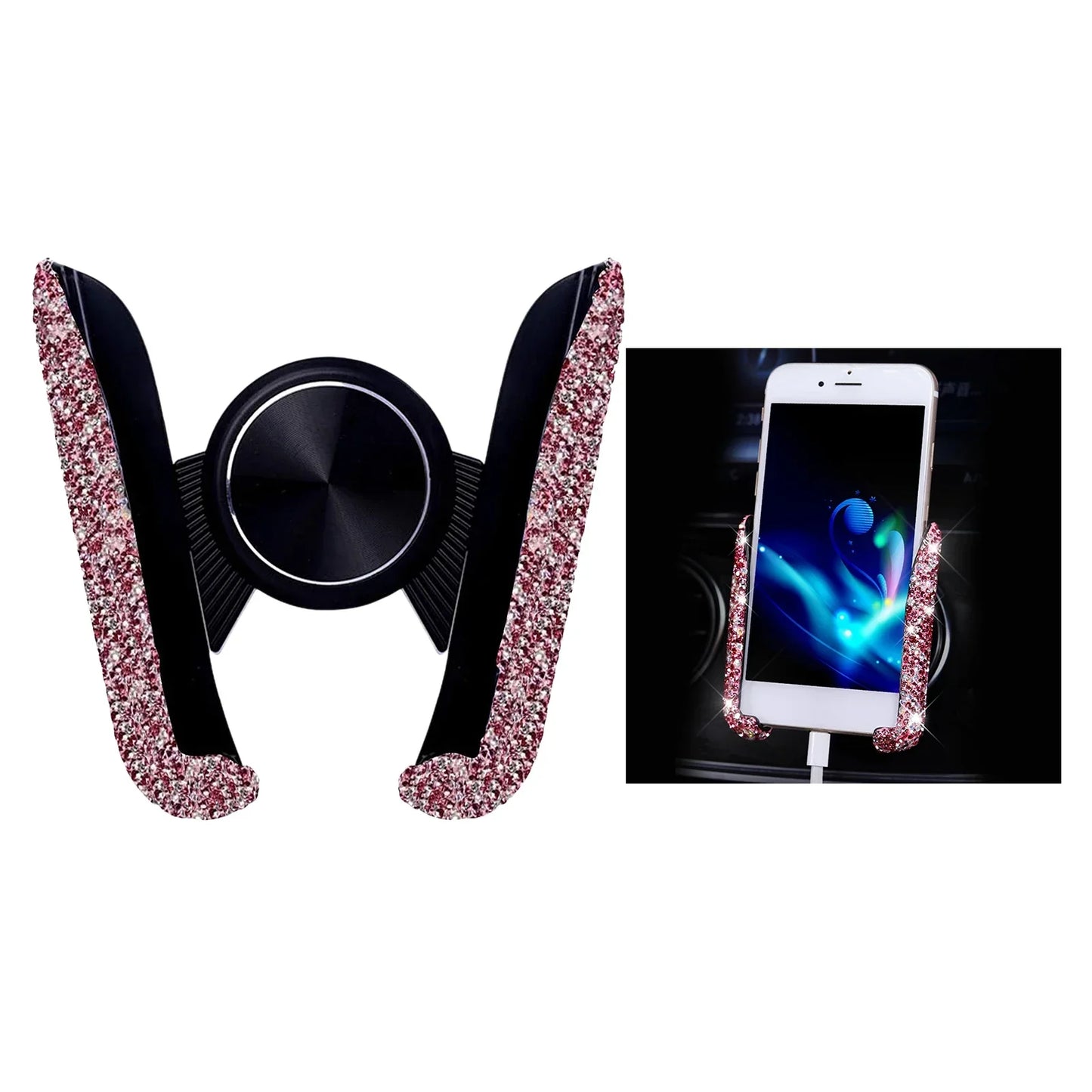 Car Phone Holder Women Diamond Crystal Car Air Vent Mount Clip Mobile Phone Holder Stand in Car Bracket Interior Accessories