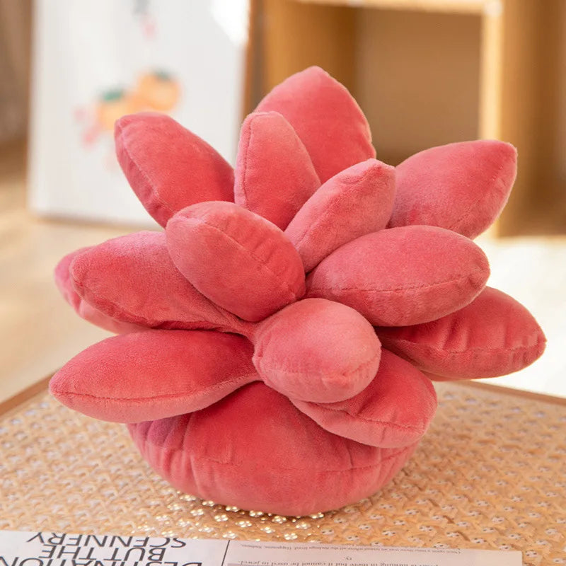 Inyahome 3D Succulent Throw Pillow Cactus Plush Flower Plant Shaped Cushion for Living Room Decor Novelty Decoration Plant Decor