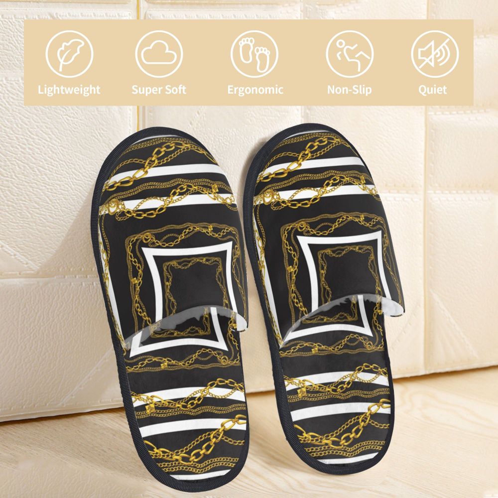 Custom Queen Of Absolutely Everything Gold Baroque Soft Memory Foam House Slippers Women Comfy Warm Anti-skid Sole Slipper