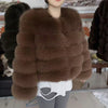 QUEENTINA Fox Fur Coat Real Winter Women'S Fashion Brown 2025 Leather And Skin Clothing Natural New In Coats & Jackets Outerwear