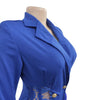 FANAN Elegant Women Double Breasted Tassel Hem and Long Sleeve Notched Collar Lace Waist Patchwork Blazer Dress Vestidos 2022