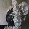 Sparkly Sequins Rhinestones Big Sleeves Black Jacket Sexy Singer Dancer Nightclub Jazz Dance Costume Performance Show Stage Wear