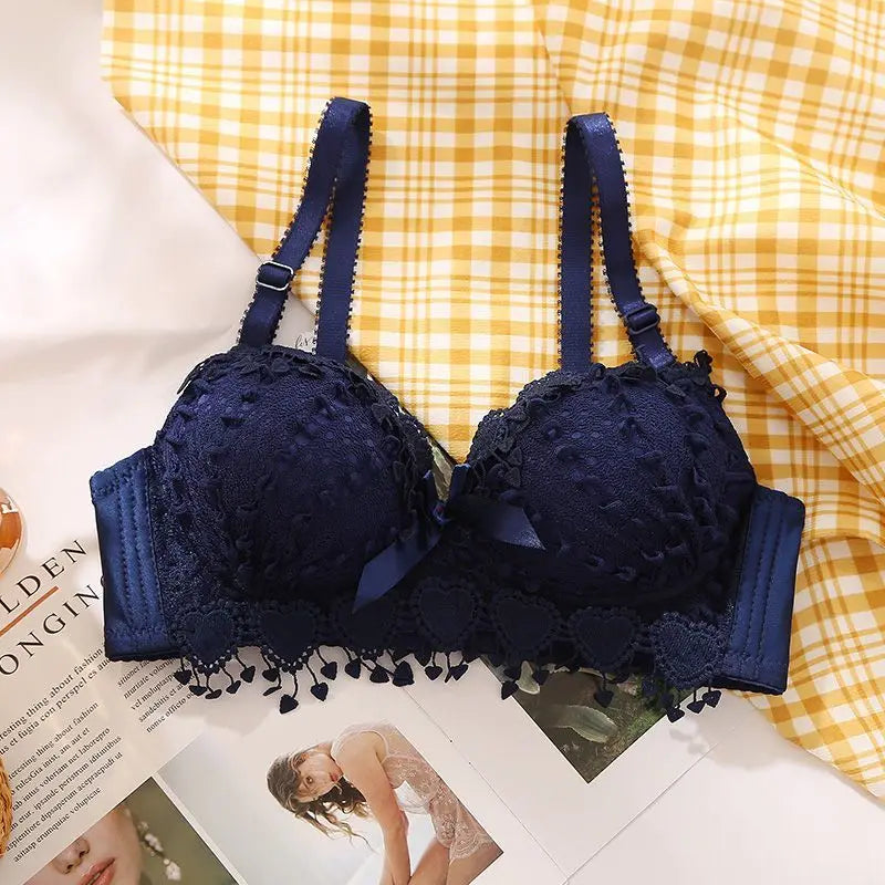 Plus Size Bra70-85 Wire Free Bras For Women Underwear Sexy Lace Brassiere Push Up Bralette Top Bra AB Cup Wireless Lingeries