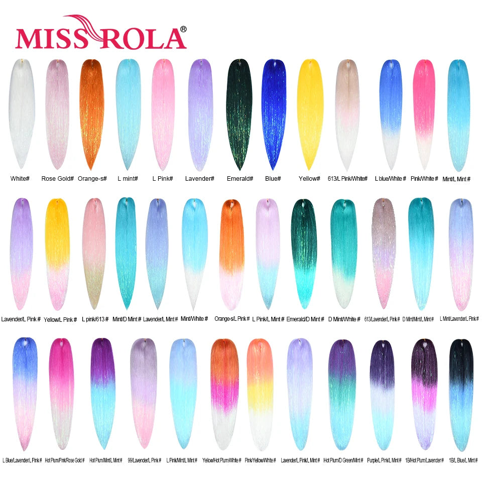 Miss Rola KANEKALON EZ Braid With Tinsel Wire DREAM OCEAN  New Color Synthetic Hair Extension Pre Stretched Twist Jumbo Braid