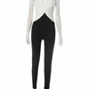 Nsauye High Waisted Bodycon Women Sexy One Pieces Fashion Y2K V Neck Jumpsuit Top Summer 2025 Club Overalls Bodysuit Low Cut Out