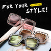 Glitter Women Sunglasses Brand Design Flash Square Shades Mirror Female Sun Glasses Bezel Bling Rhinestones
