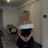 Women Strapless Backless Short Dress Elegant Sexy Off Shoulder Sleeveless Dresses 2025 Ladies Evening Party Birthday Gowns Black