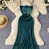 SINGREINY Evening Party Senior Slim Dress Women Spaghetti Strap Backless Zipper Sleeveless Bodycon 2024 Newest Satin Long Dress