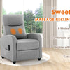 JHK Recliner Chair Massage Sofa Fabric Theater Lumbar Support Adjustable Modern Padded Seat Backrest Living Room Home Grey