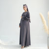 2025 Premium Nida Ruffle Sleeves Women Muslim Dress with Front Zipper Ramadan Abaya Islam Clothing Maxi Dress Female Modest Robe