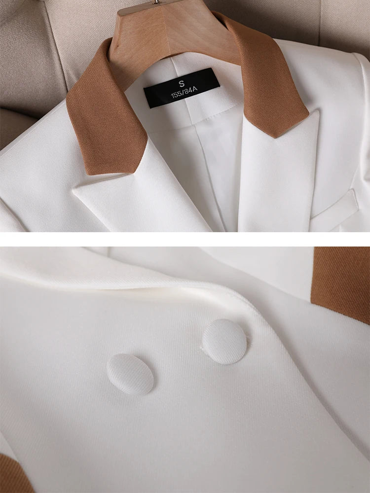 New Spring Autumn Green White Women Slim Blazer Long Sleeve Single Breasted Office Ladies Business Work Wear Formal Jacket Coat