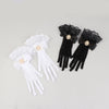 Girl Lolita Mesh Bow Flower Lace Gloves Black White Lace Gloves lolita Lace Sleeves Cosplay Jewelry