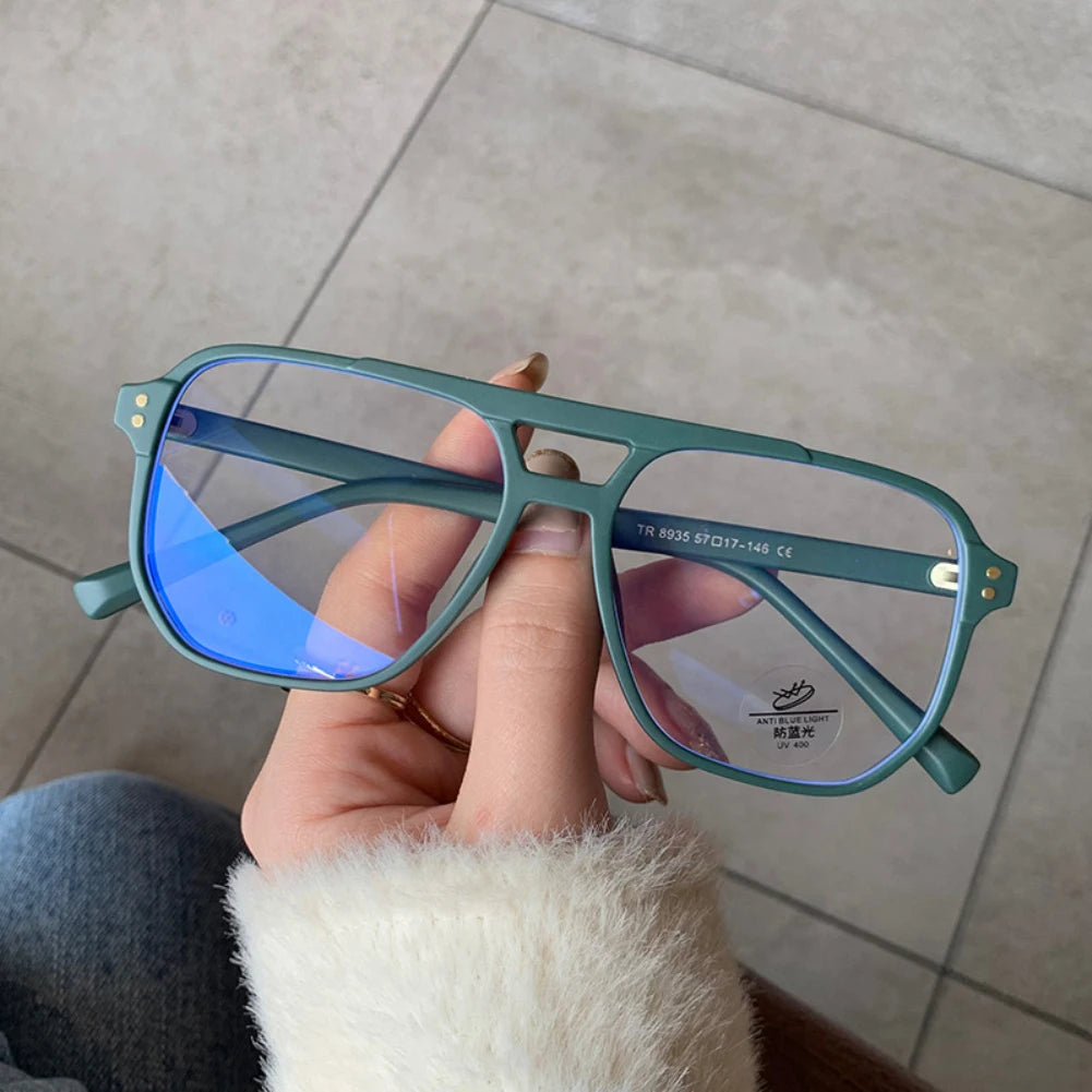 Retro Fashion Anti-blue Light Glasses Men Women Transparent Computer Glasses Frame Eyeglass Frame Flat Glasses Square Eyeglasse