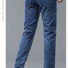 Spring Men's Light Blue Slim Jeans Stylish Casual Stretch Fabric Denim Pants Classic Trousers Smoke Gray