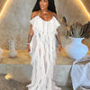 Chic and Elegant Summer Dress Women Halter Sexy Birthday Dress Transparent Mesh Backless Maxi Dress Wholesale Dropshipping