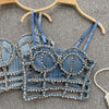 Streetwear Diamonds Denim Vest Female Bra Sleeveless Backless Sexy Summer Tank Tops For Women Camisole y2k Crop Top 2025