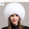 Hot Sale 100% natural Fox Fur Hat Women Cap Thick Fur Cap Winter Warm Hat Female Fashion For Women Hat With Earmuffs Hat