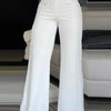 Summer Pants Women Button Decor High Waist Wide Leg Pants Elegant Loose Trousers Korean Fashion Streetwear