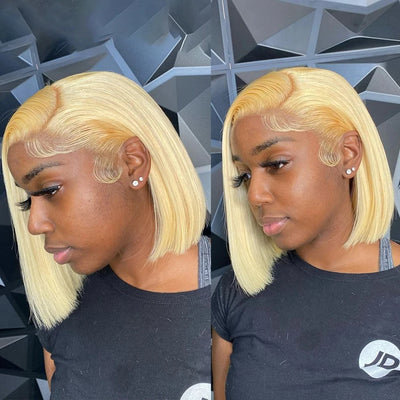 200 Density 613 Blonde Bob Wig Human Hair Remy Brazilian Cheap 13x4 Lace Short Bob Wig Human Hair Wig For Black Women
