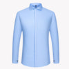 Men's French cufflink shirt with long sleeves slim fit concealed buttons solid color high end wedding dress formal men's
