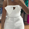 Spring New Jumpsuit Women Bandeau Beaded Spaghetti Strap Bowknot Design Ruched Slim Fit Elegant Wide-Leg Overall Female Jumpsuit