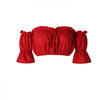 Crop tops women 2024 summer lantern sleeve sexy strapless beach tops red black white ruched crop top