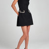 Women Summer O Neck Casual Patchwork Mini Dress, 2024 Sleeveless Sexy Zipper Party Dress, Backless Holiday Elegant Ladies Dress