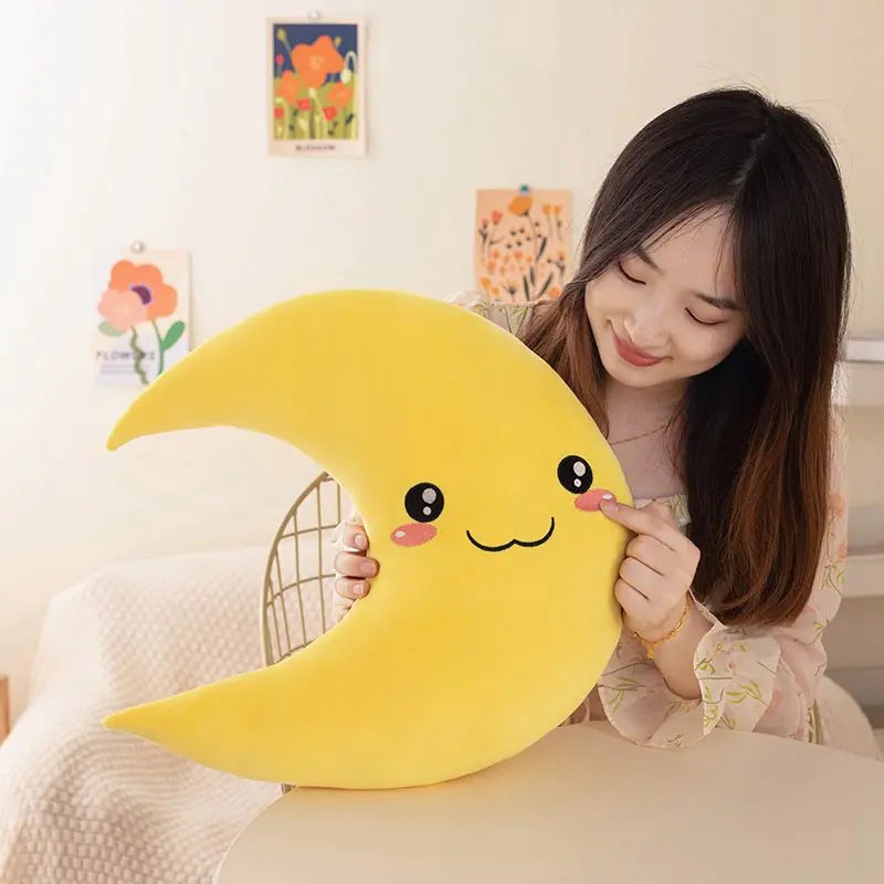 25cm New Sky Style Funny Moon Soft Plush Toy Baby Cute Throw Pillow Comfort Dolls Home Decor Xmas Gift Kids