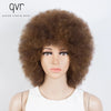 QVR Short Afro Kinky Curly Wigs With Bangs For Women Fluffy Short Afro Curly Wigs Human Hair Wig 180% Density Full Machine Hair