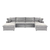 Cloud Modular Sectional Sofa with 2 Storage Ottomans 160.6" Down Filled Comfort U Shaped Sofa Minimalist Wide Deep Seat Couch