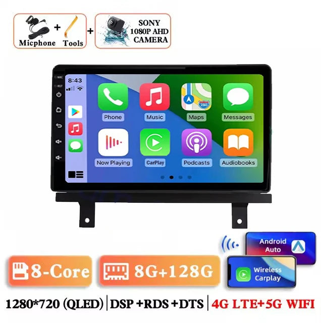 Android 14 Wireless Carplay Auto Car Radio For BAIC Beiqi Beijing X3 X5 2019 2020 2021 Multimedia Player GPS Navigation 4G+WIFI