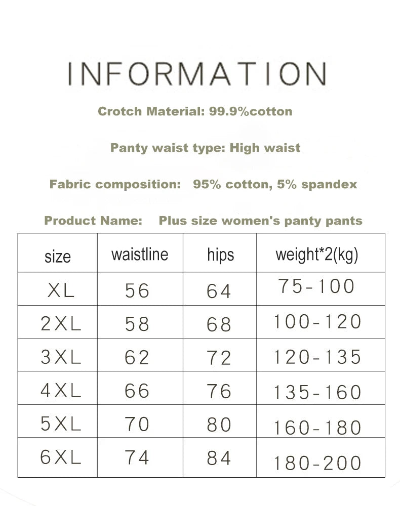 3pcs Cotton Women Panties Lady Plus Size Boxer Underwear High Waist Briefs Solid Color Female Shorts Safety Panty