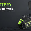 Cordless Leaf Blower 6-Speed Electric Blower with Battery Charger Turbo Motor Dual Tubes Lightweight for Lawn Patio Snow Removal