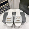 High quality 2025 spring new high-end leather flat slippers with versatile and casual design, high-end temperament, elegant and