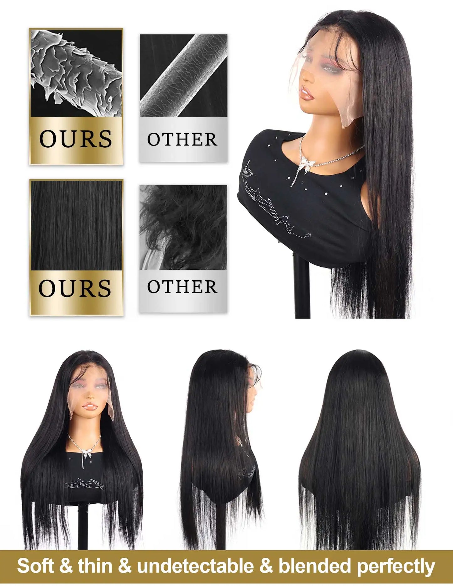 220% Bone Straight 360 Full Transparent Lace Front Human Hair Wigs 13×6 HD Lace Frontal Wig 30 40 Inch Black 100% Human Hair Wig