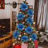 Silver Glitter Christmas Flowers Silver Xmas Tree Artifical Flower Ornaments Merry Christmas Decoration For Home Party New Year