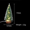 1pc LED Light Mini Artificial Christmas Trees Decorations  Festival Tabletop Miniature Snow Frost Xmas Tree Decor 4Sizes